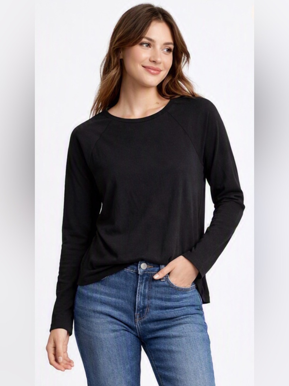Universal Thread Womens Raglan Scoop Neck Blouse in Charcoal Grey Sz L
